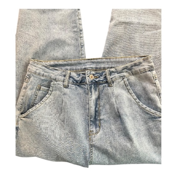 EUC women’s pleated front baggy blue jeans – size L - Picture 4 of 8